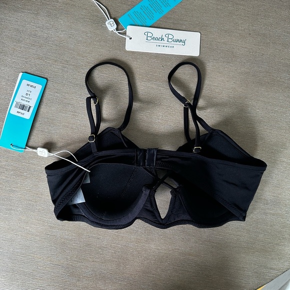 Beach Bunny Dylan Black underwire bikini top large nwt - Picture 3 of 6